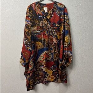 Chico's Multicolor Paisley Blouse Size 3